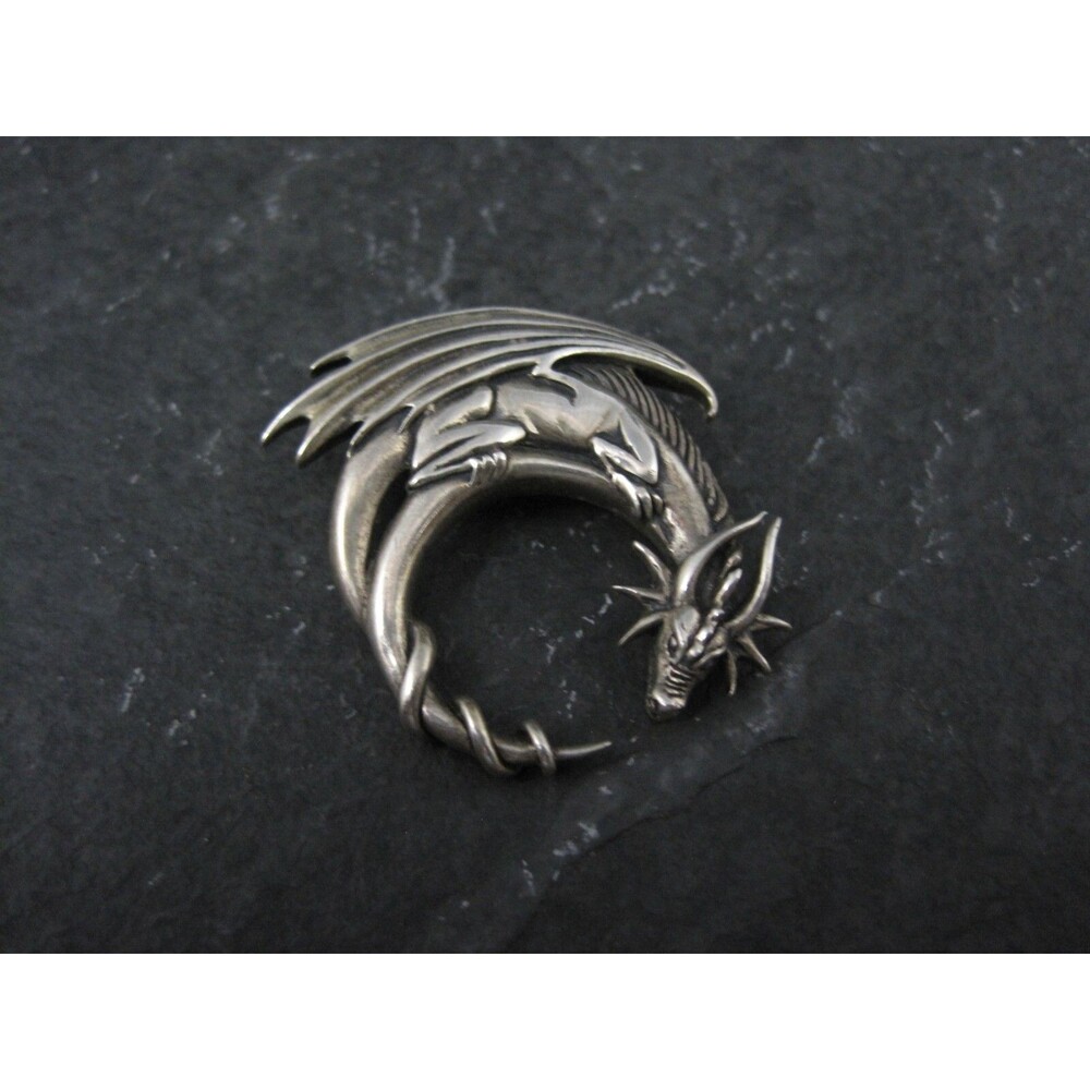 Jessica Galbreth Dragon Moon 925 Sterling Silver Pendant Fine Fantasy Jewelry